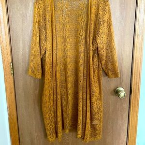 Gold Lace Long Cardigan